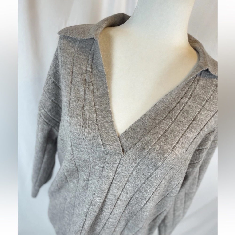 H&M Fine Knit Sweater Polo Shirt Top 3/4 Sleeve Woman’s Size‎ XS Classic RELAXED - Picture 5 of 16